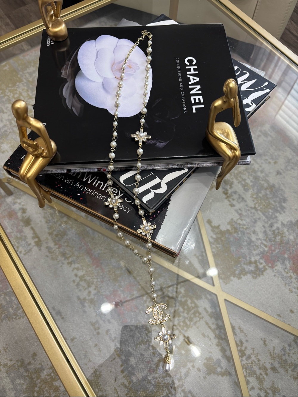 Faux pearl necklace